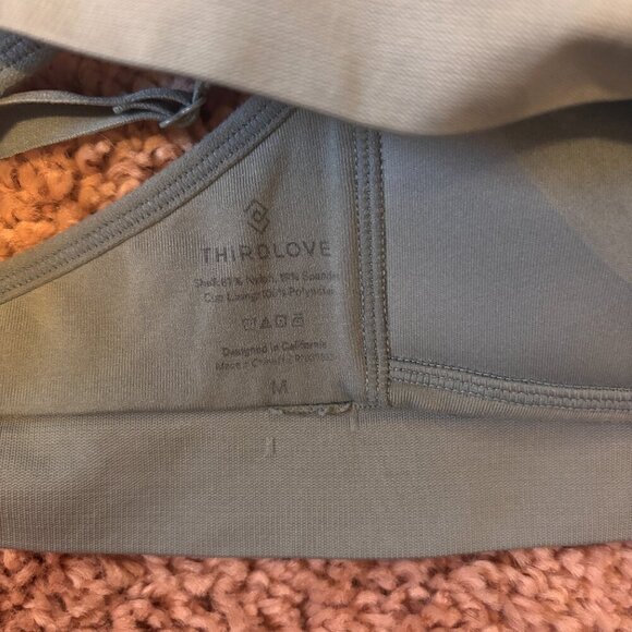 ThirdLove Light Green/Gray Smoothing V-Neck Padded Wireless Bra Size Medium - Picture 3 of 5